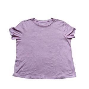 Eileen Fisher Organic Cotton Soft Rose Tee Large | 2026 Minimalist Essential